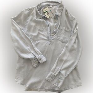 NWT 100%Tencel long sleeve shirt. L  Jean shirt.  Light blue